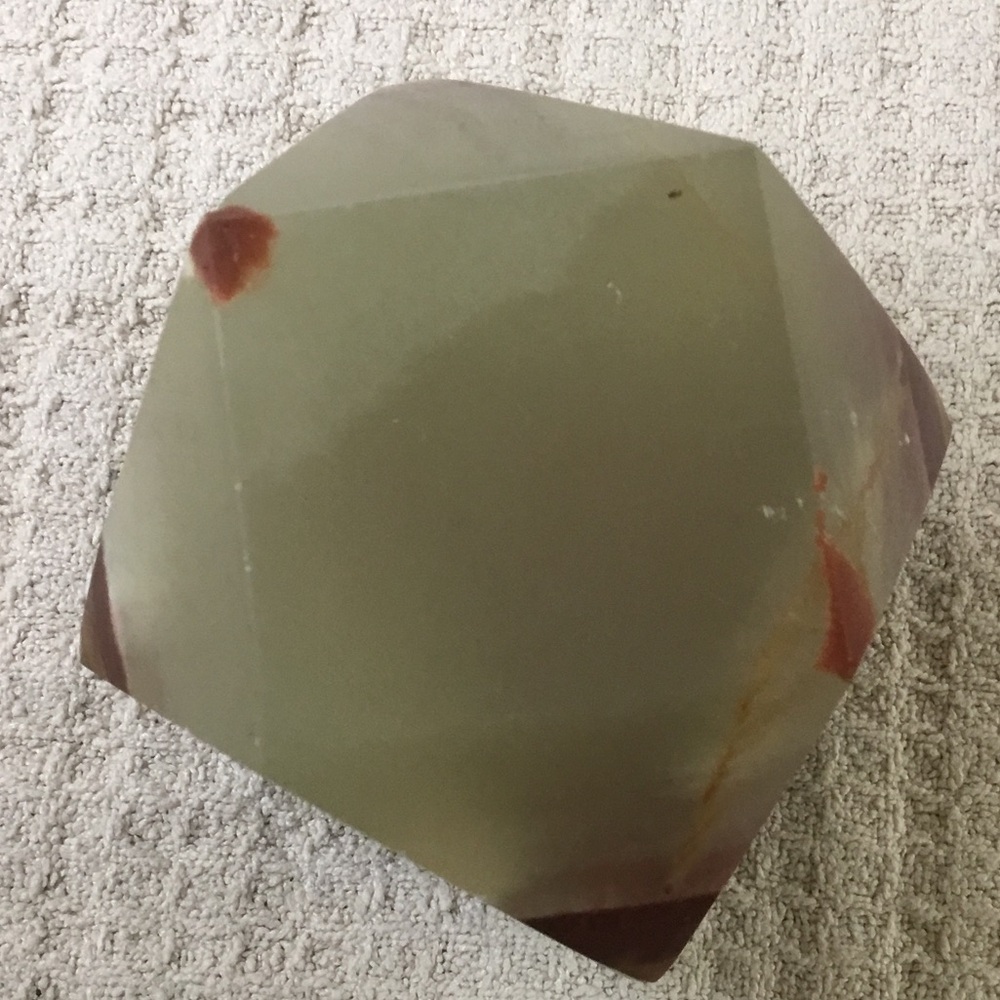 Vintage Paperweight Stone Gem with Rust Accents. M